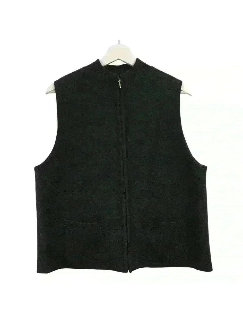 Karen Scott Women’s 100% Wool Zip Up Grey Vest Size XL